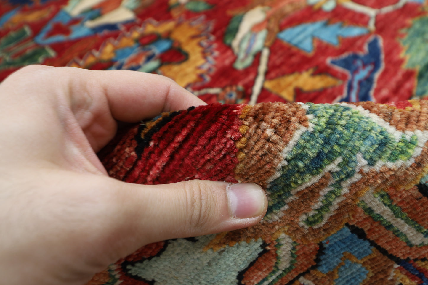 359 x 446 cm | Aryana Red Afghan Hand Knotted Carpet