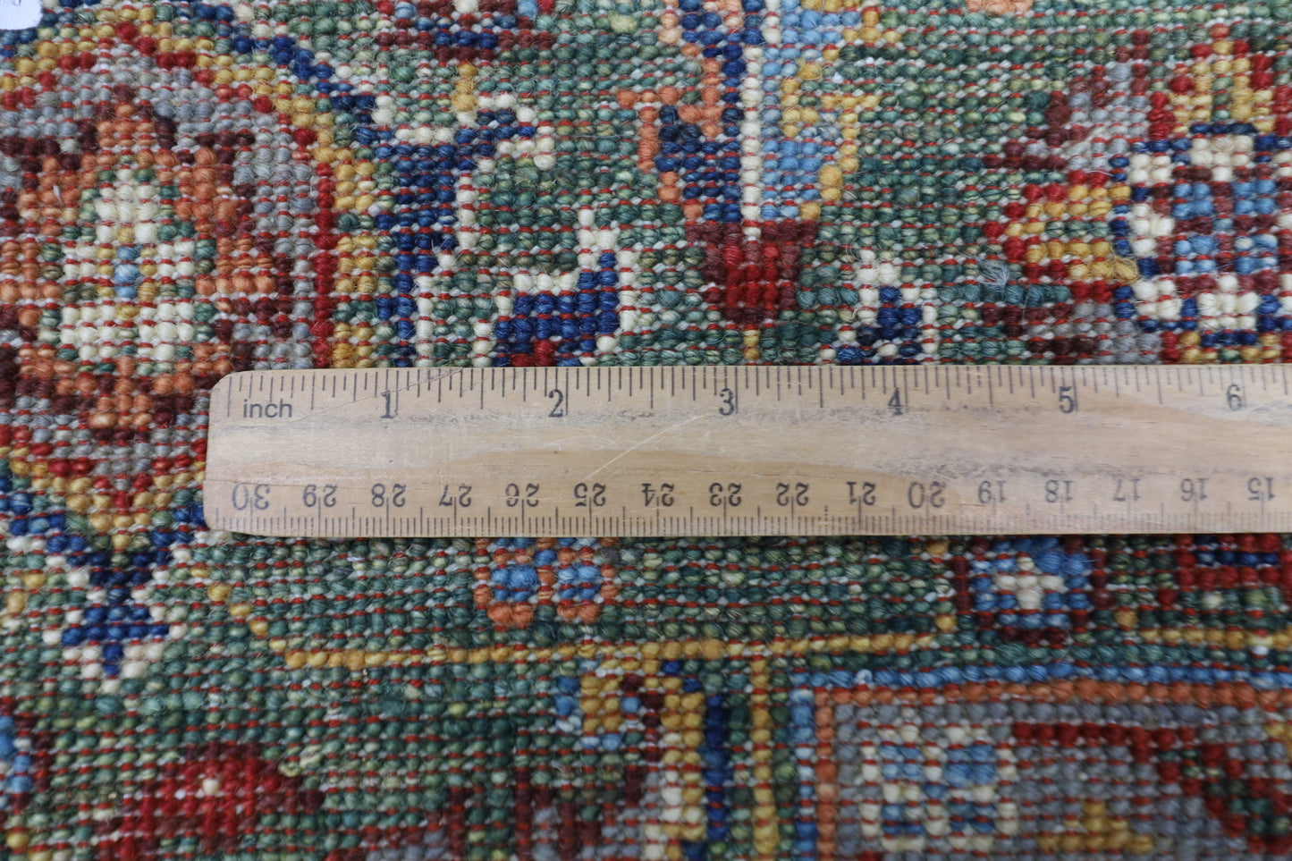 153 x 201 cm | Heriz Green Oriental Area Rug Afghan Hand Knotted Veg Dye Wool carpet