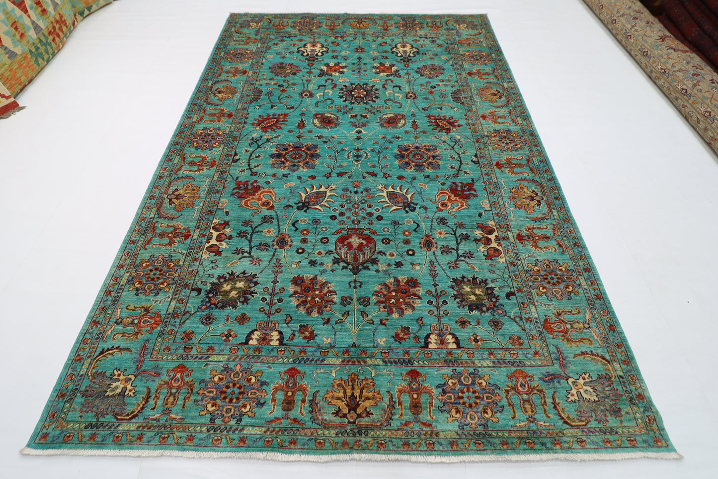 202 x 298 cm | Sultani Turquoise Afghan Hand Knotted Carpet