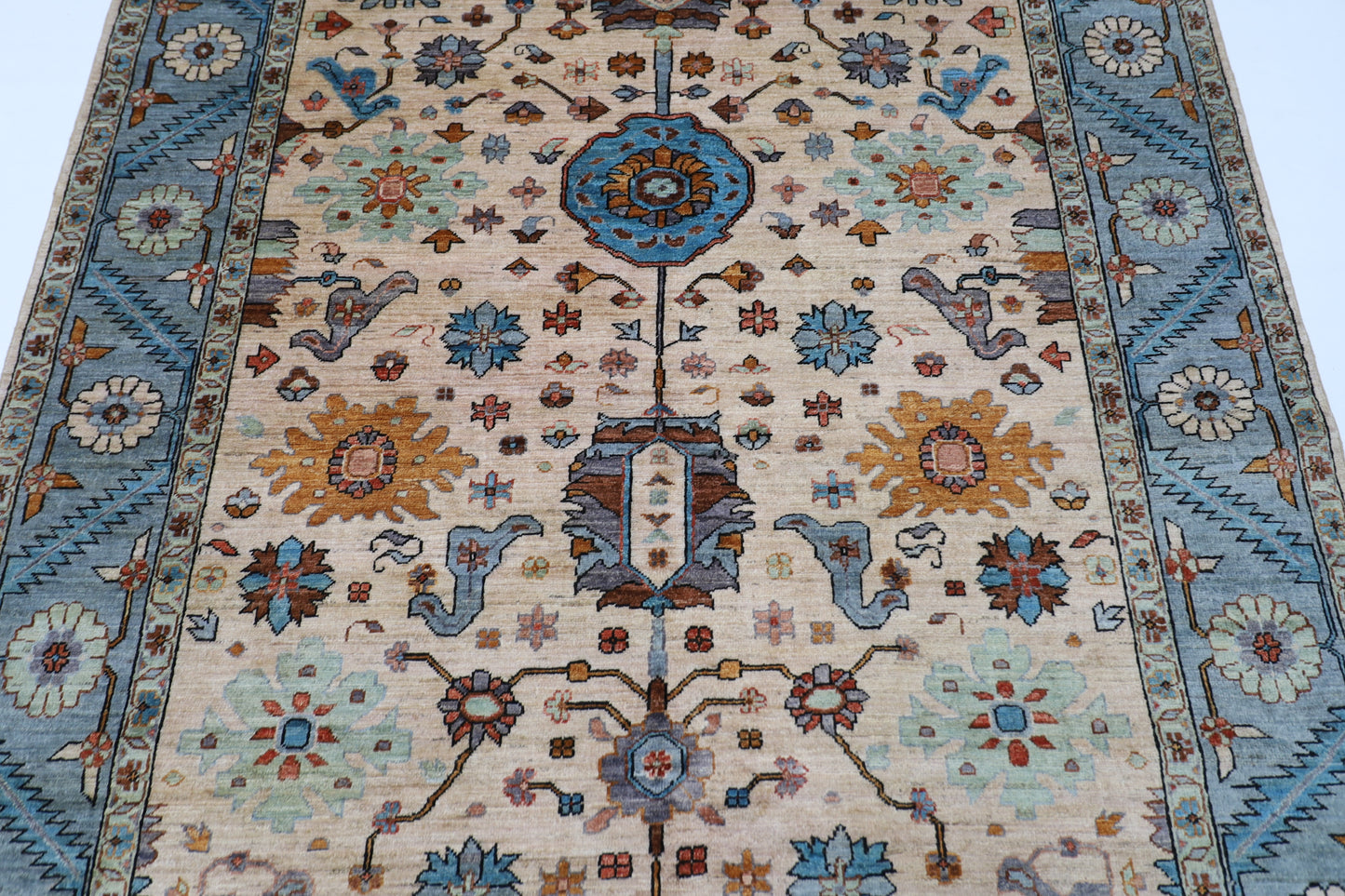 189 x 268 cm | Aryana Creamy Afghan Hand Knotted carpet