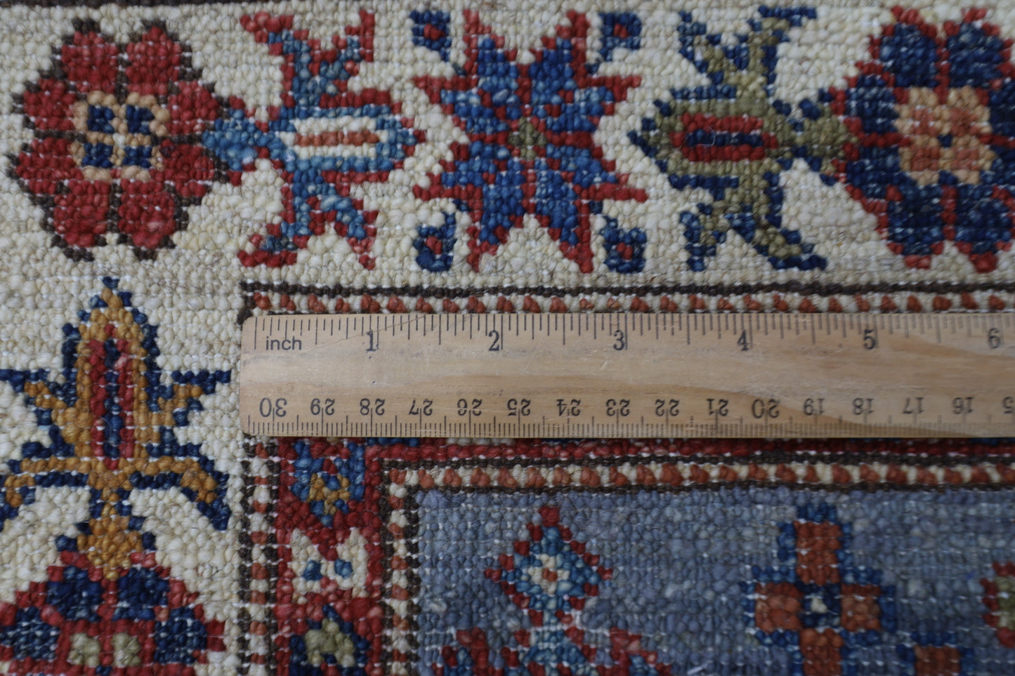 79 x 302 cm | Kazak Grey Afghan Hand Knotted Runner