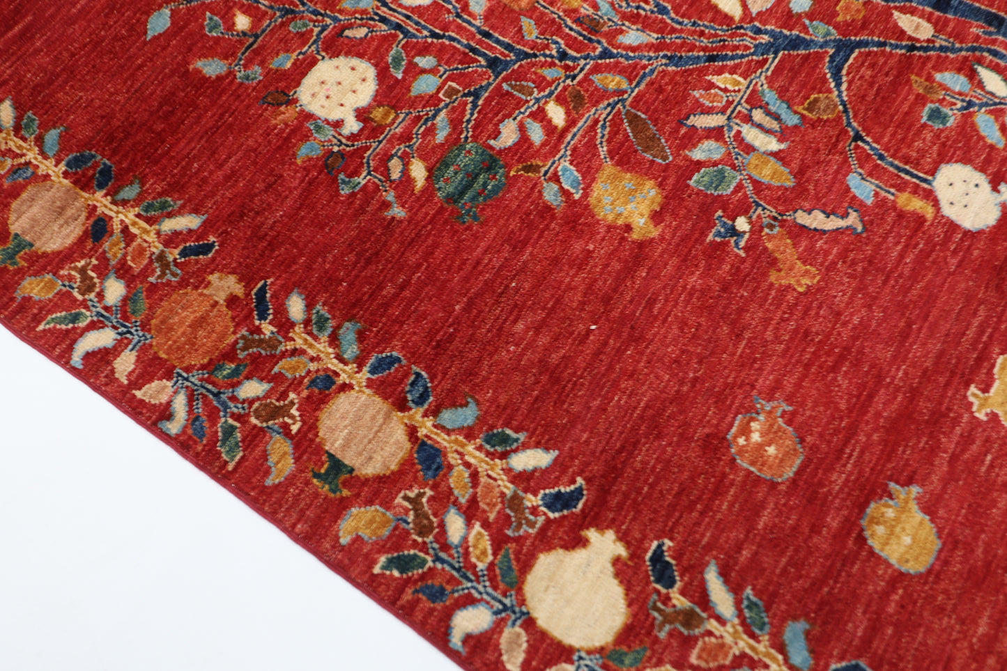 170 x 242 cm | Pomegranate Tree Afghan Hand Knotted Carpet