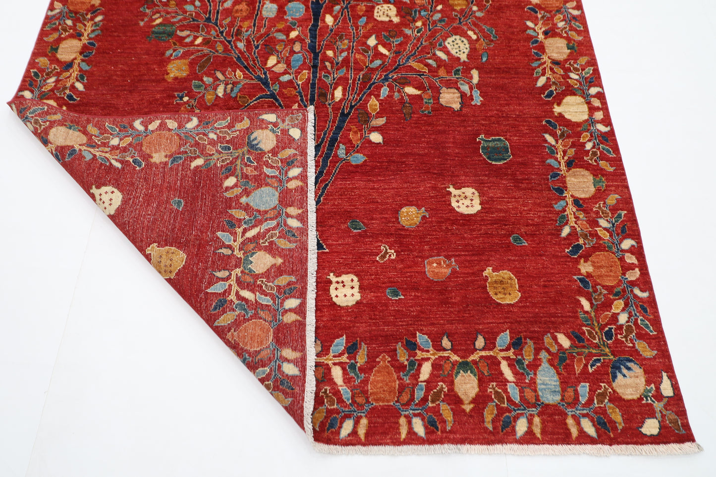 170 x 242 cm | Pomegranate Tree Afghan Hand Knotted Carpet