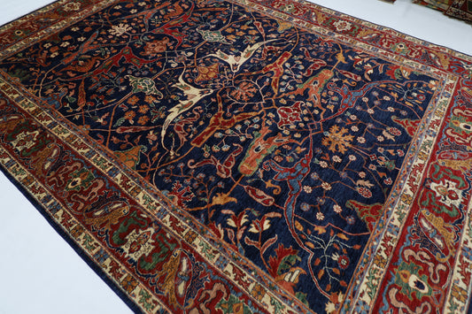 275 x 368 cm | Traditional Bidjar Blue Area Rug Afghan Hand Knotted veg Dye Wool carpet
