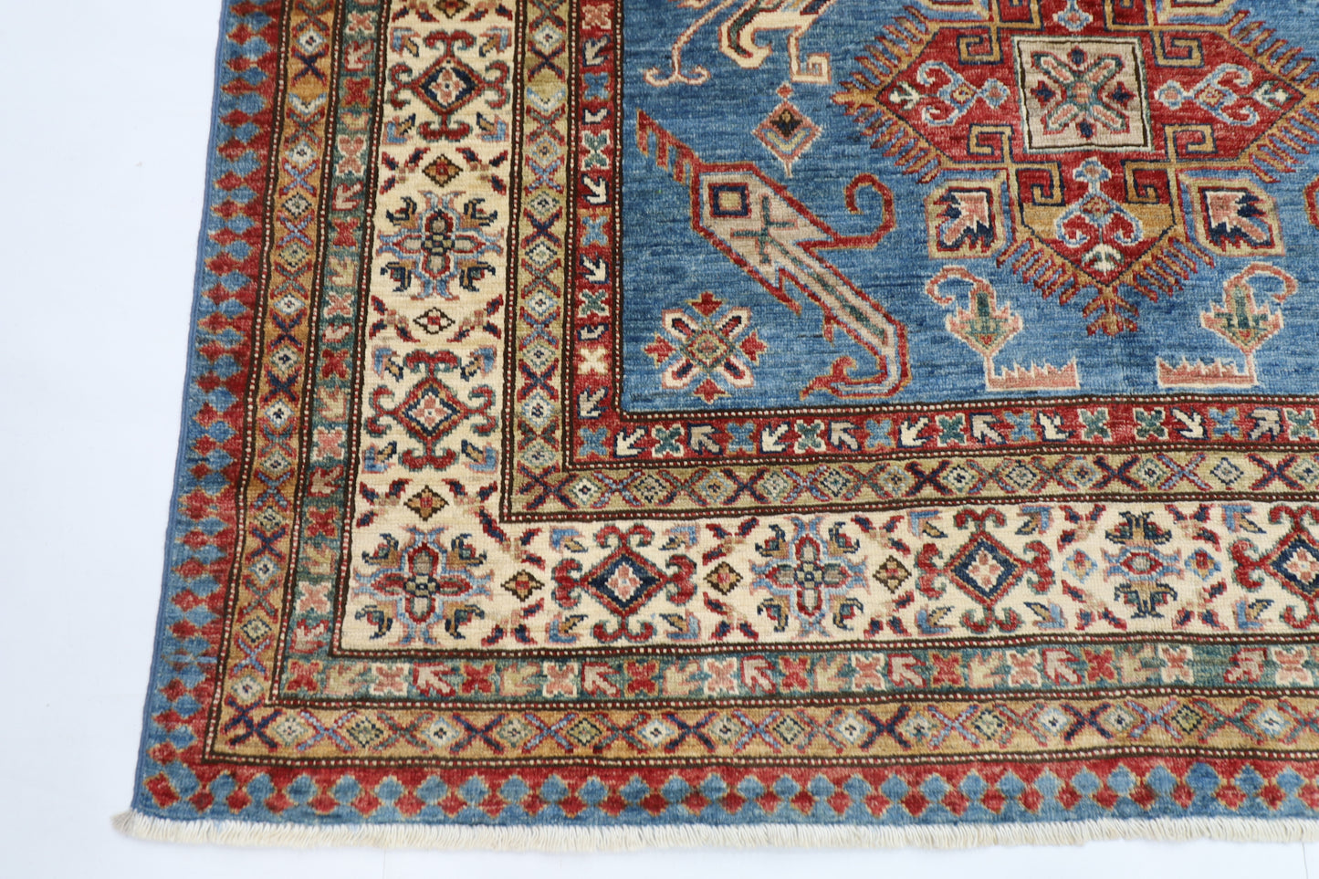 169 x 266 cm | Kazak Blue Afghan Hand Knotted Carpet