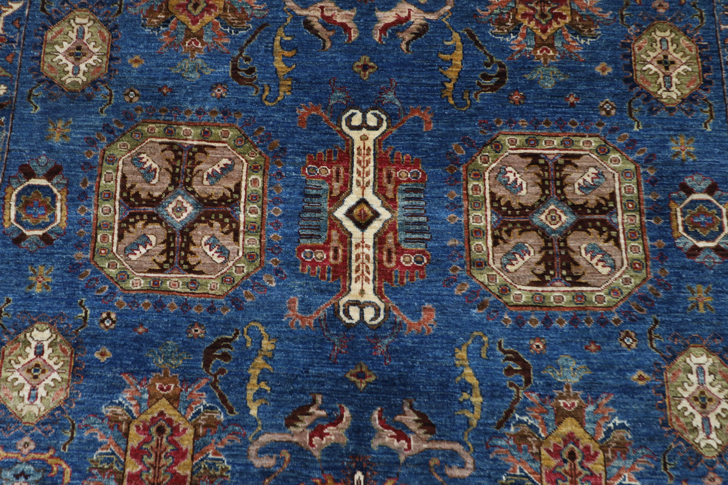210 x 290 cm | Waziri Blue Afghan Hand Knotted Carpet