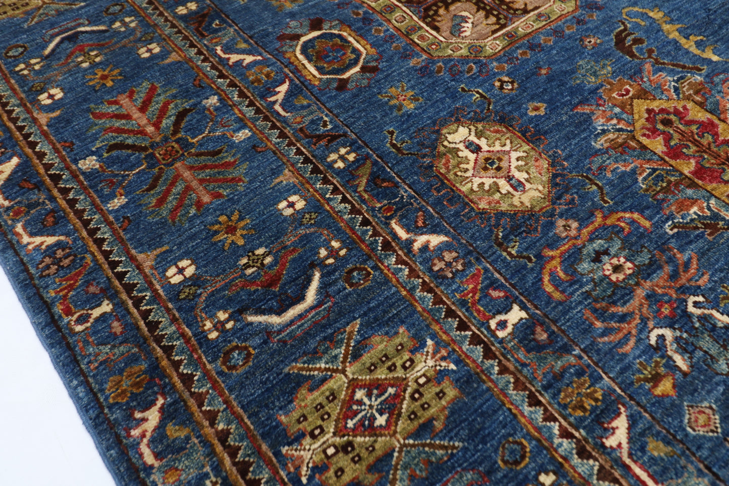210 x 290 cm | Waziri Blue Afghan Hand Knotted Carpet