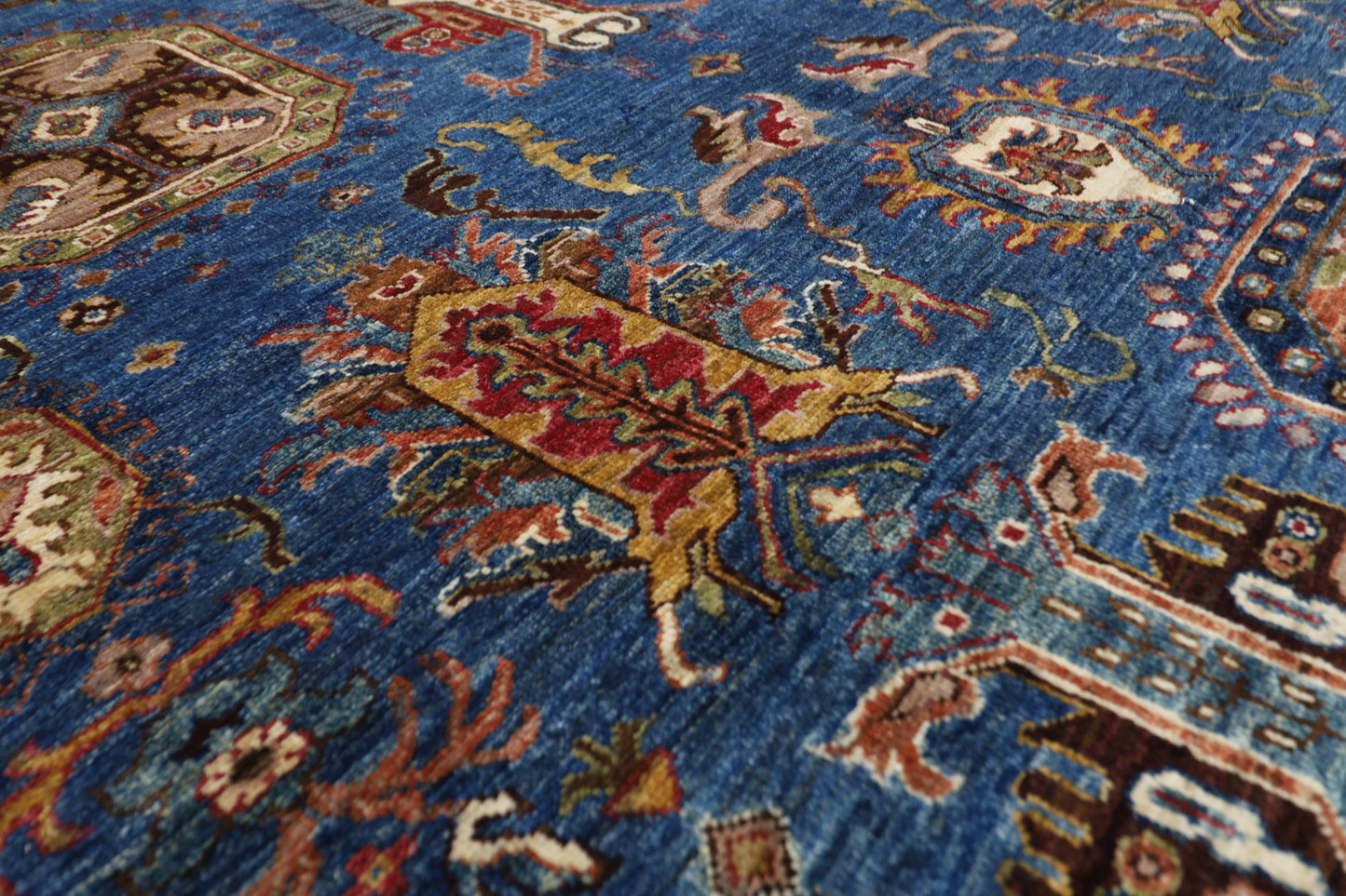 210 x 290 cm | Waziri Blue Afghan Hand Knotted Carpet