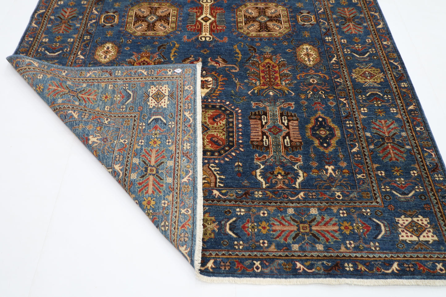 210 x 290 cm | Waziri Blue Afghan Hand Knotted Carpet