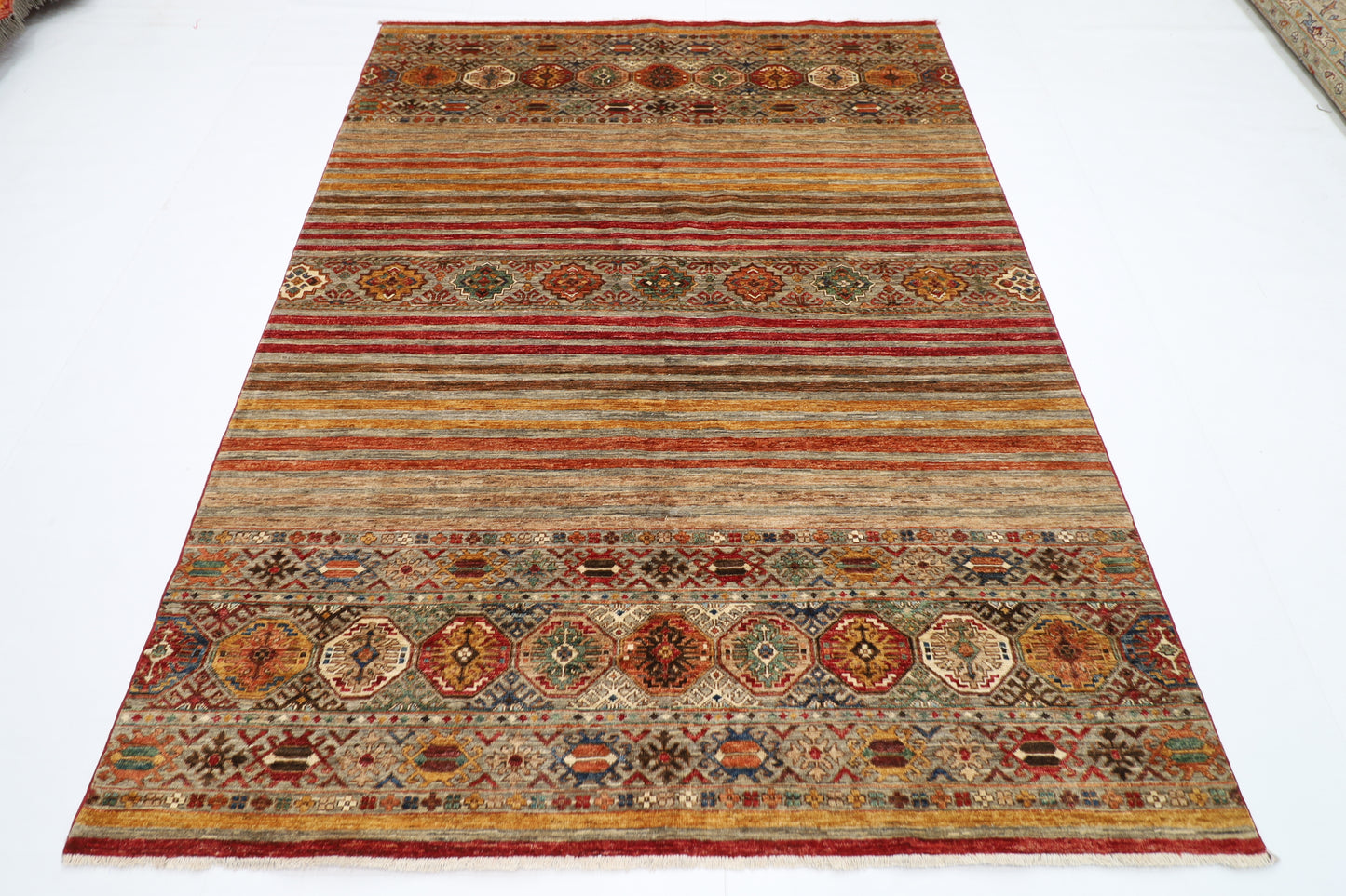 177 x 240 cm | Khorjun Afghan Hand Knotted Carpet