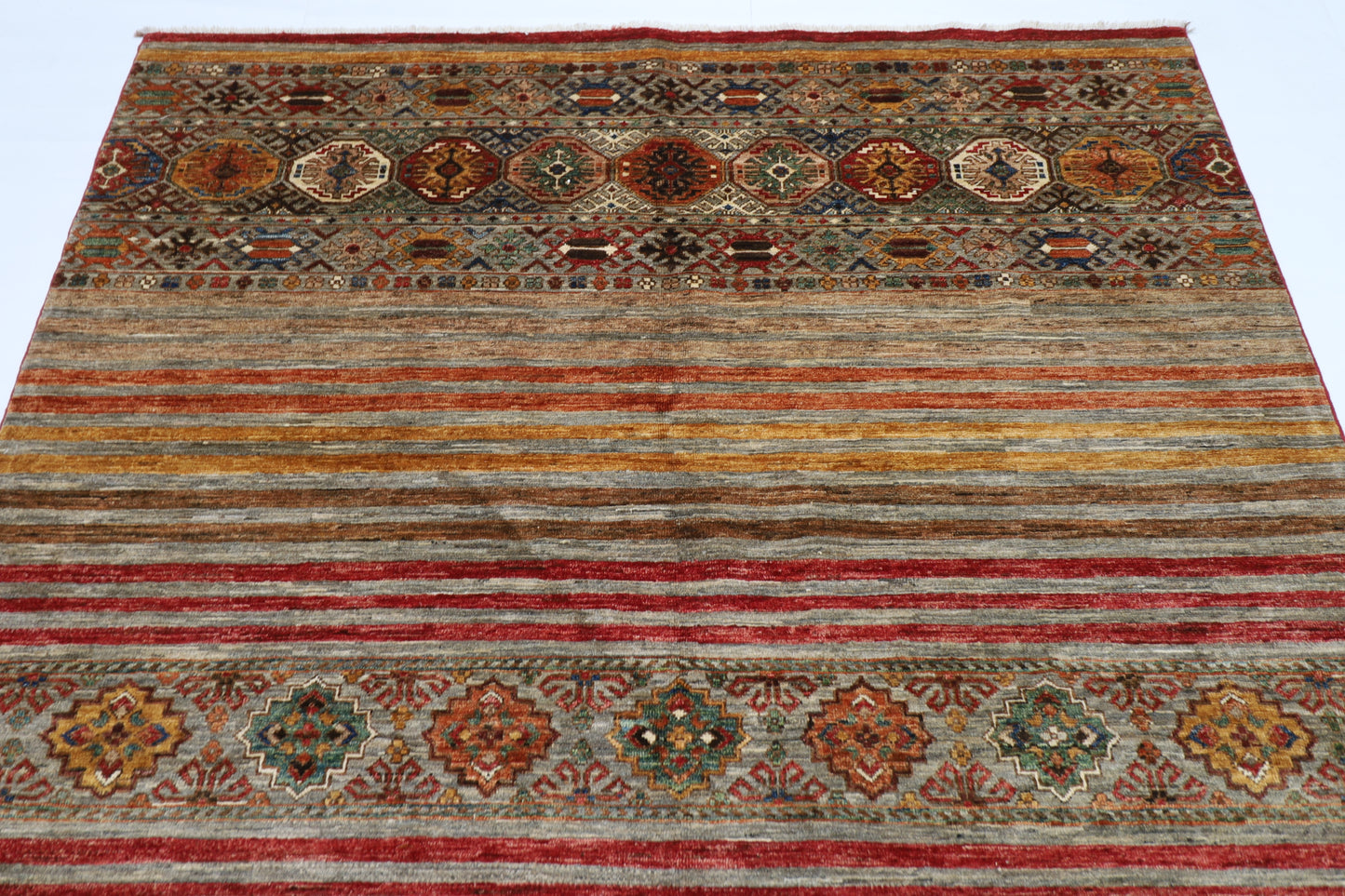 177 x 240 cm | Khorjun Afghan Hand Knotted Carpet