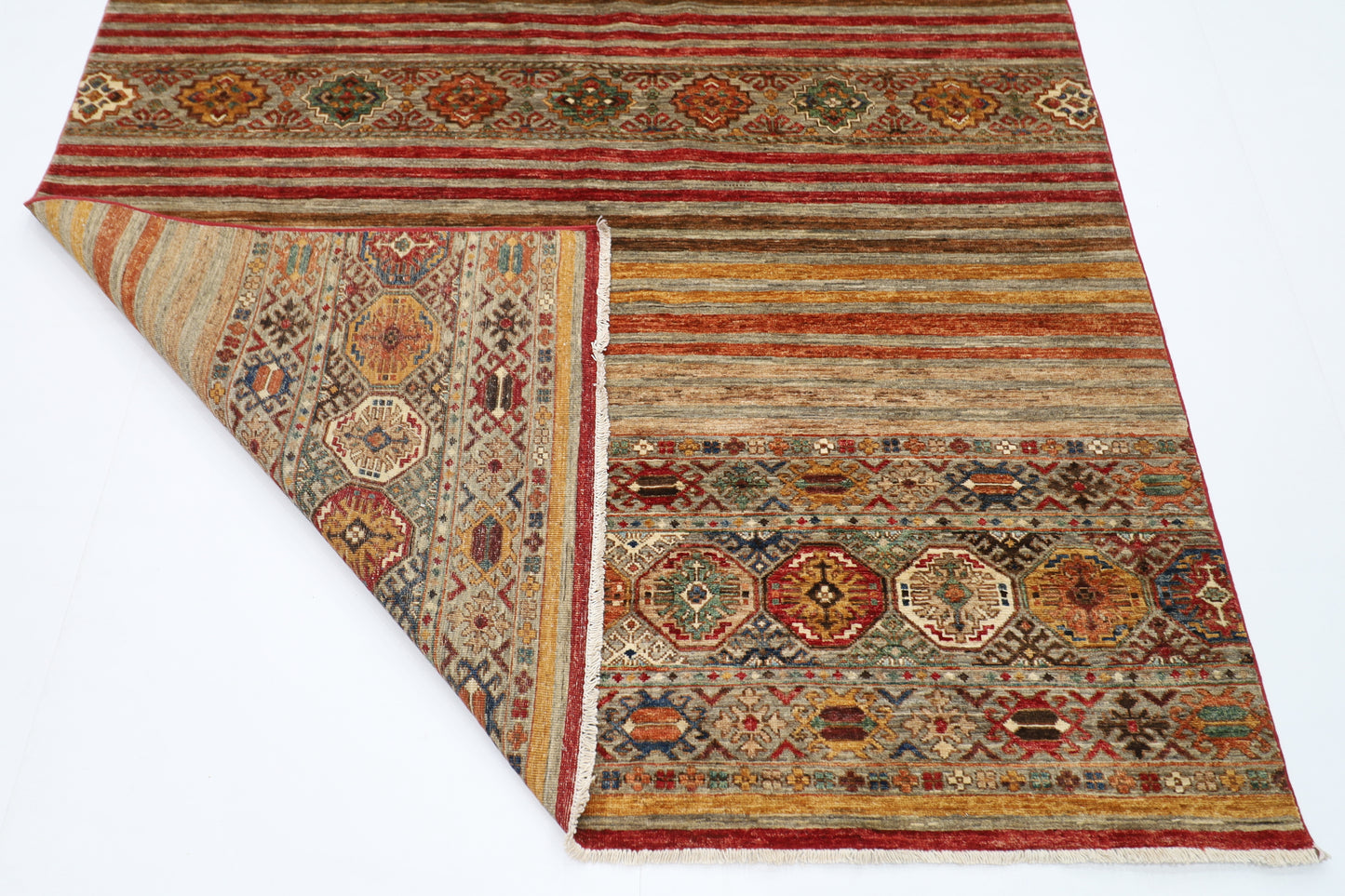 177 x 240 cm | Khorjun Afghan Hand Knotted Carpet