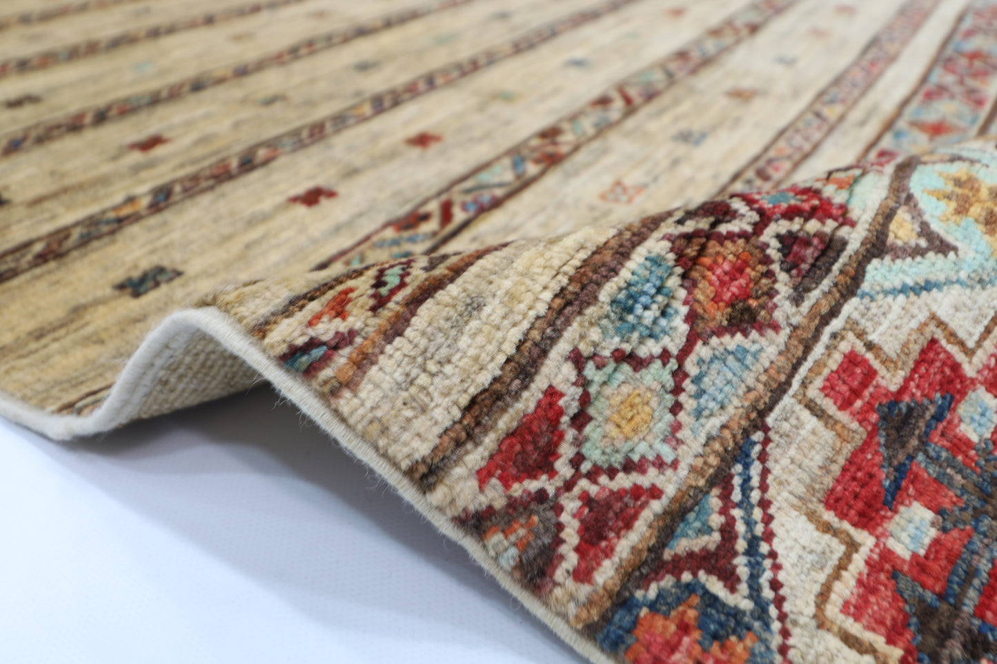 82 x 300 cm | Khorjun Beige Afghan Hand Knotted Runner