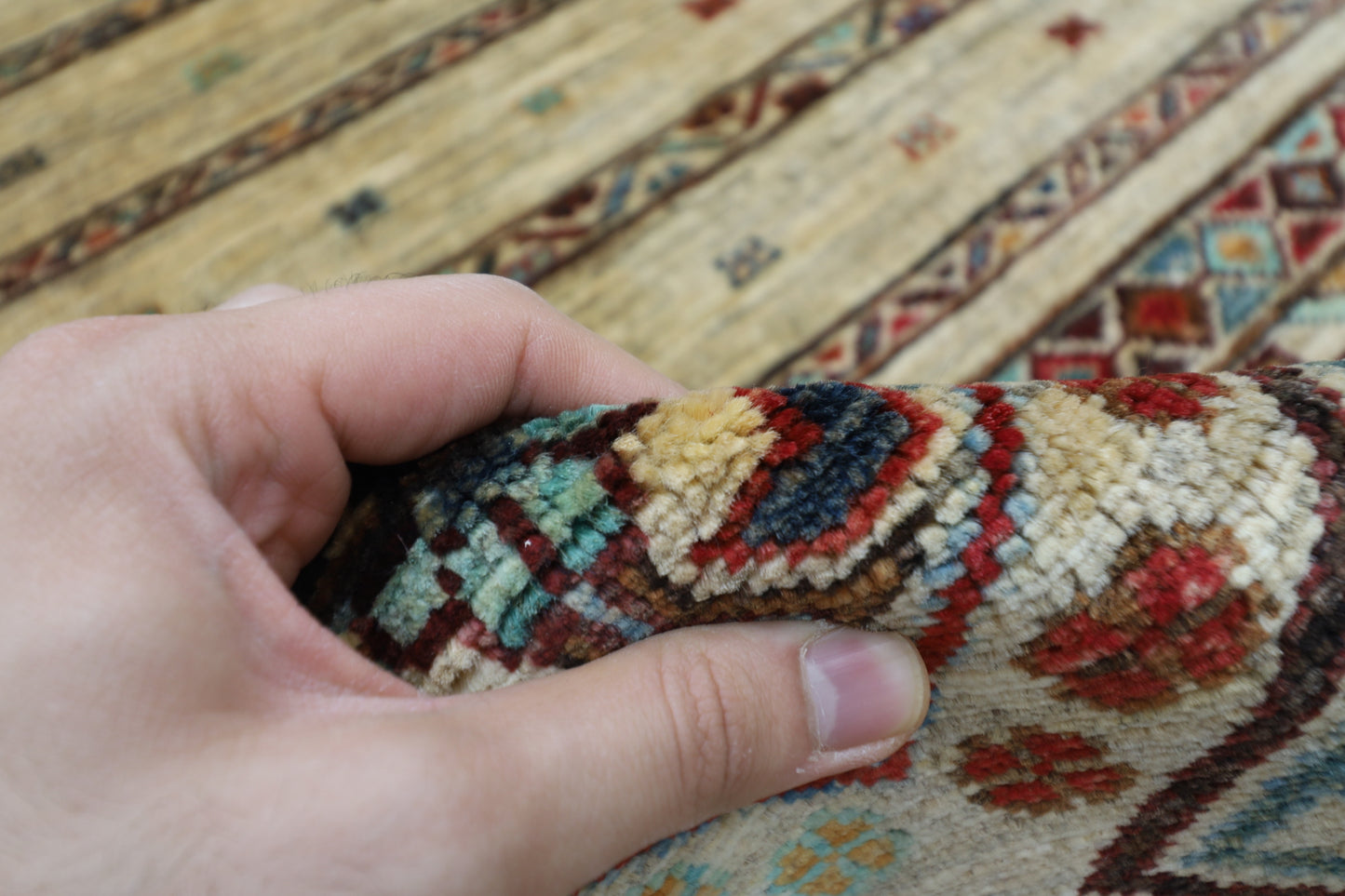82 x 300 cm | Khorjun Beige Afghan Hand Knotted Runner
