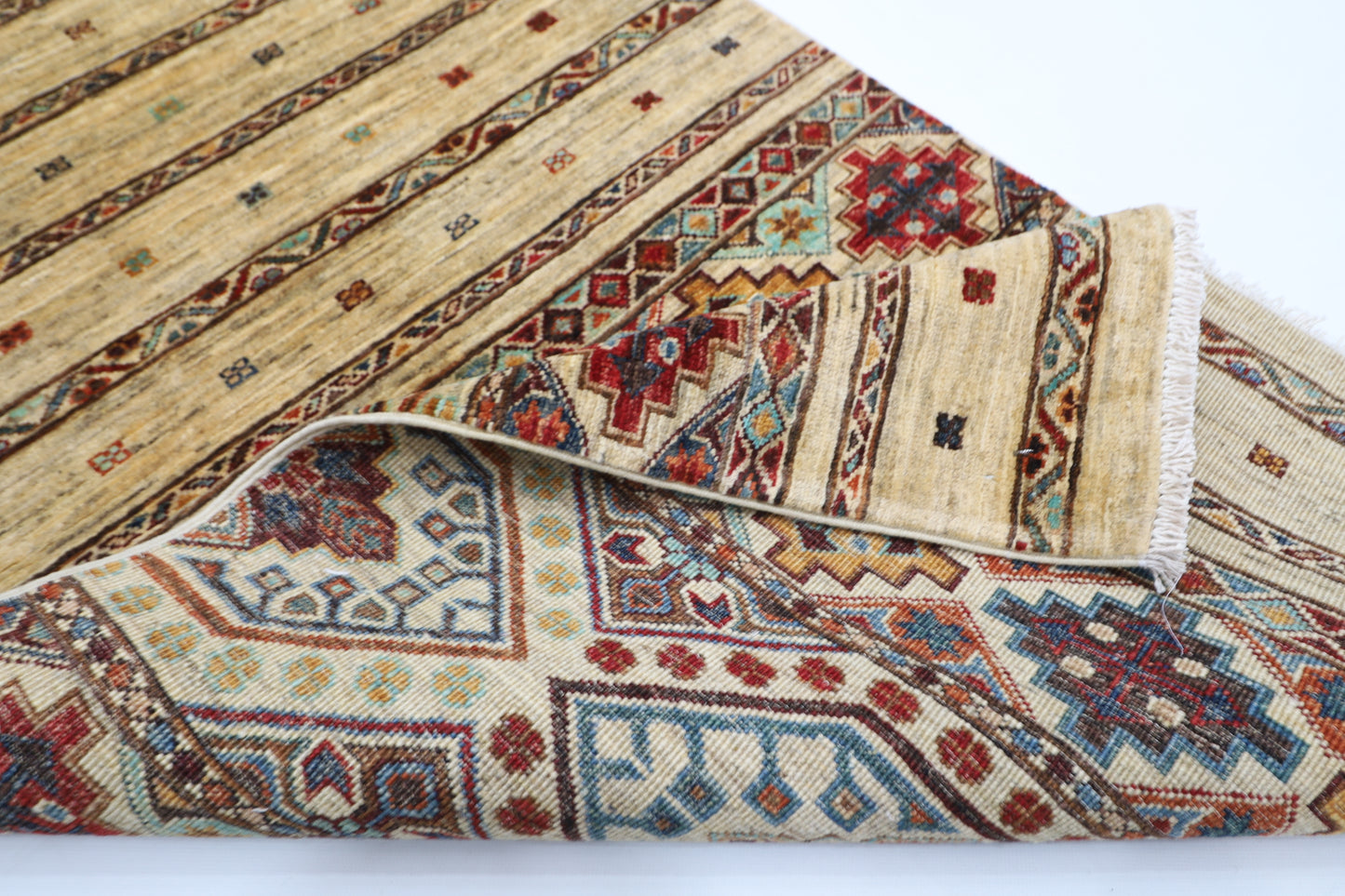 82 x 300 cm | Khorjun Beige Afghan Hand Knotted Runner