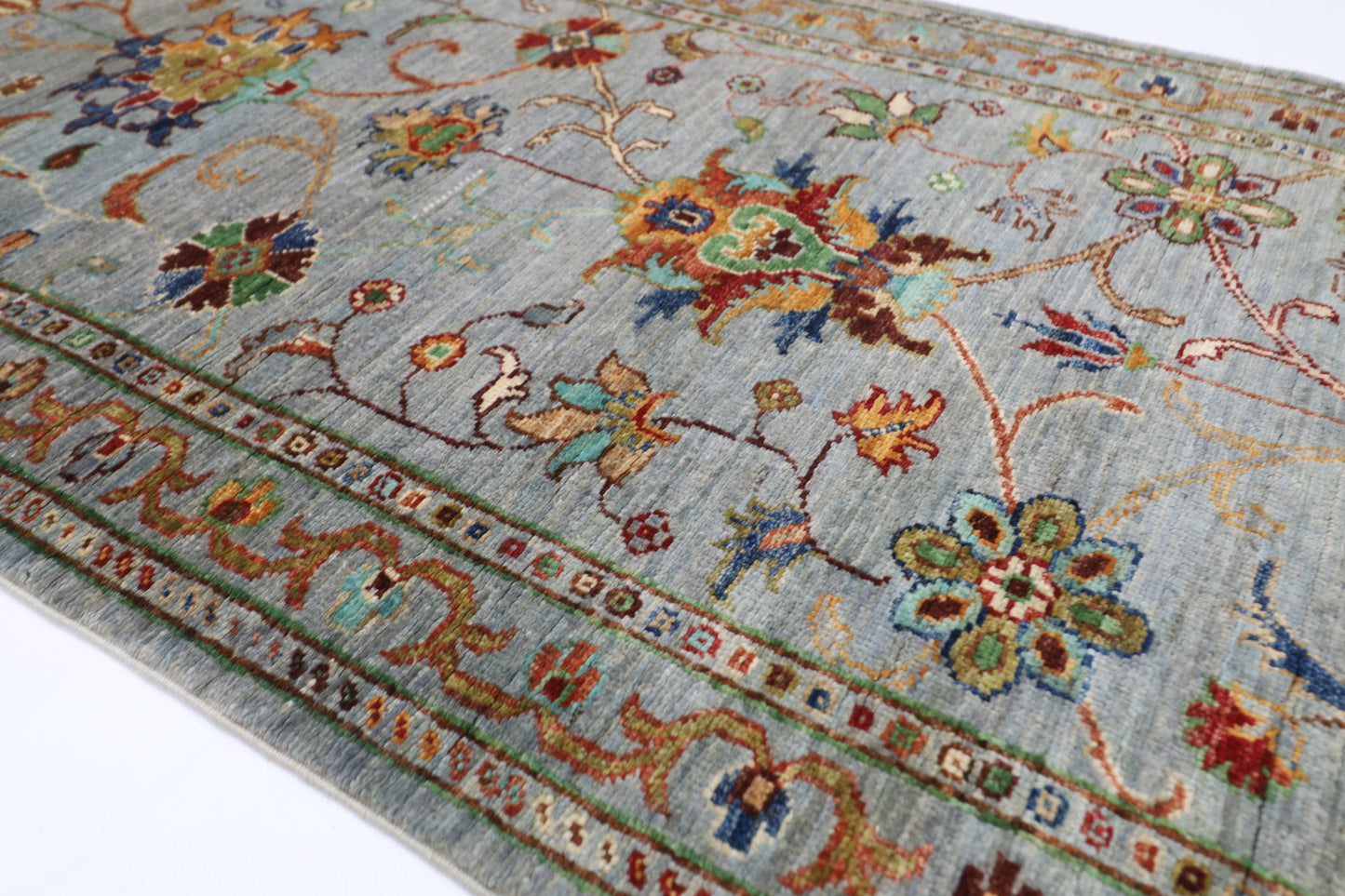 75 x 197 cm | Sultani Blueish Grey Afghan Hand Knotted Runner