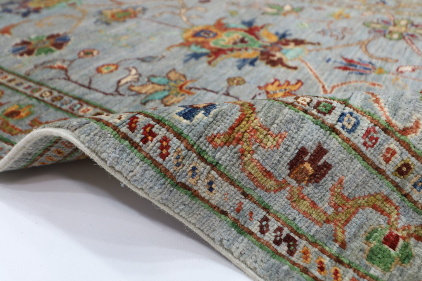 75 x 197 cm | Sultani Blueish Grey Afghan Hand Knotted Runner