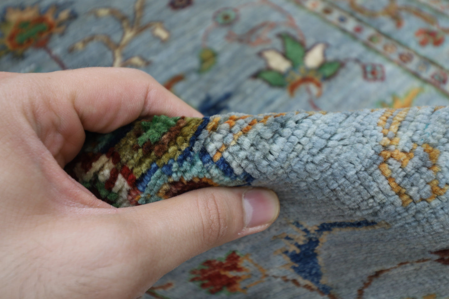 75 x 197 cm | Sultani Blueish Grey Afghan Hand Knotted Runner