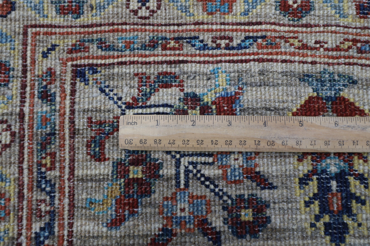 194 x 300 cm | Oriental Floral gray Afghan Tribal Hand Knotted Wool Carpet