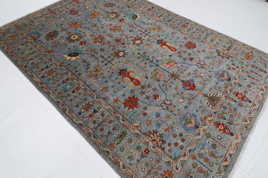 200 x 292 cm | Oriental sultani Gray Afghan Tribal Hand Knotted Wool Carpet