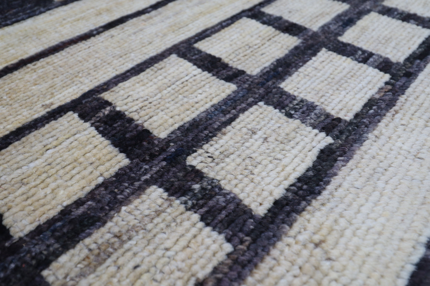 212 x 303 cm | Oriental Moroccan Beige Area Rug Afghan Tribal Hand Knotted Wool Carpet