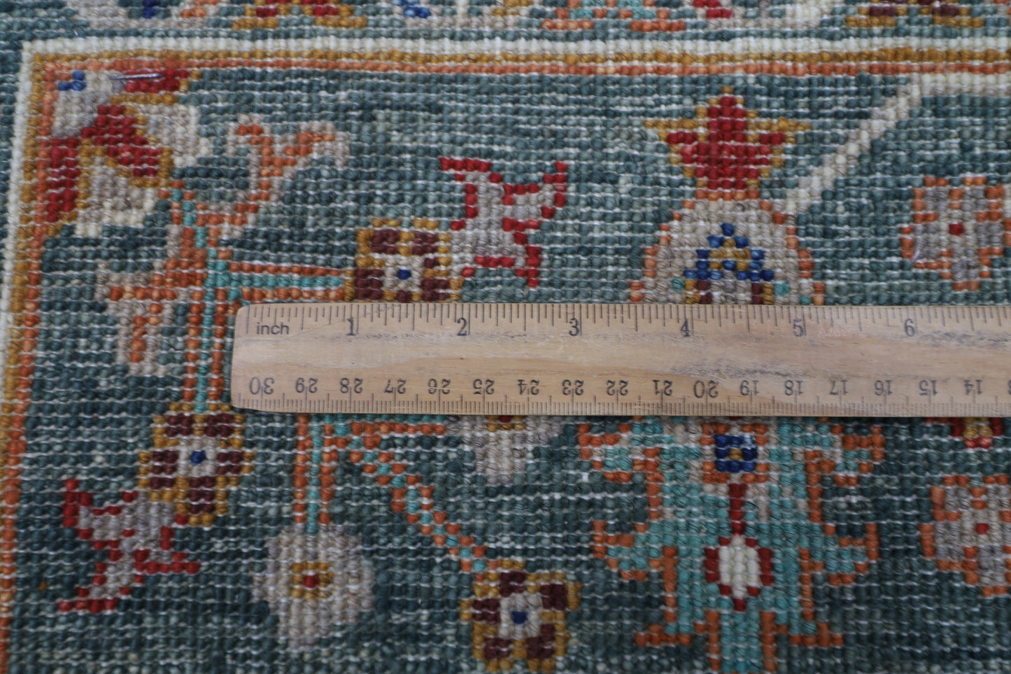 148 x 201 cm | Oriental Floral Green Area Rug Afghan Tribal Hand Knotted Wool Carpet