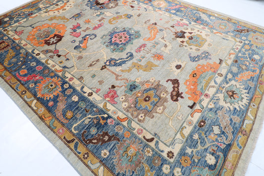 272 x 362 cm | Oushak Design Hand Knotted veg Dye Wool Afghan Carpet