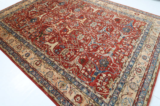 271 x 361 cm | Bidjar Orange Design Hand Knotted veg Dye Wool Afghan Carpet