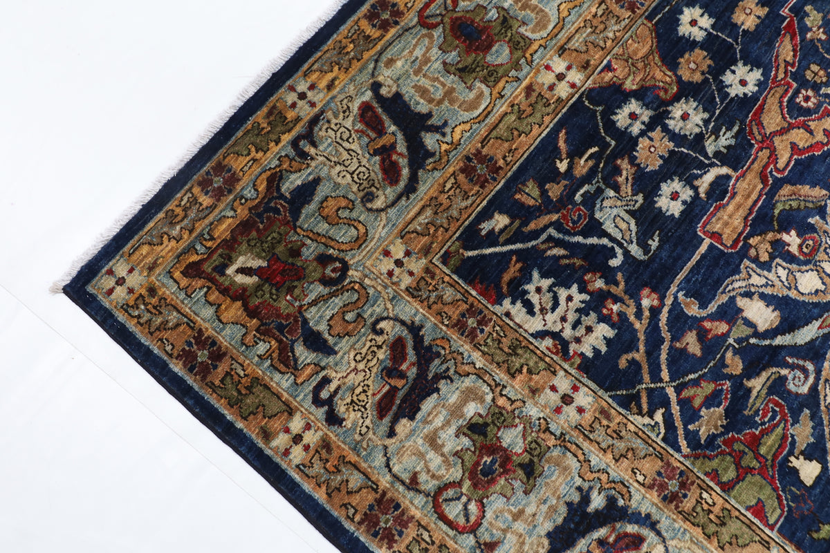 250 x 308 cm | Bidjar blue Design Hand Knotted veg Dye Wool Afghan Carpet