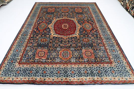 249 x 301 cm | Mamluk Afghan Tribal Hand Knotted Veg Dye Wool carpet