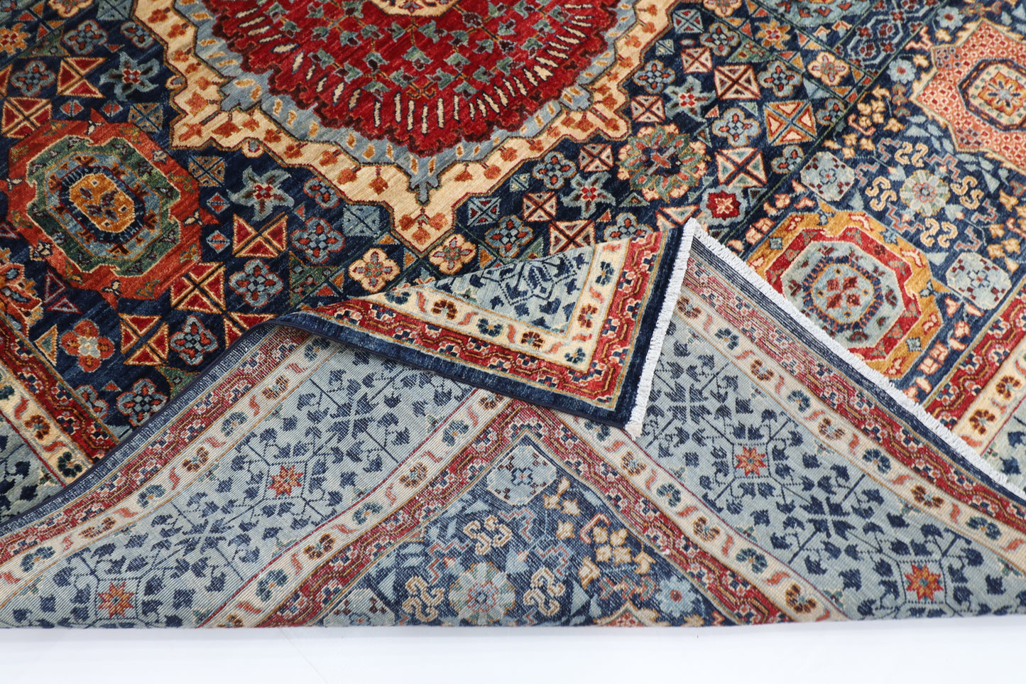 249 x 301 cm | Mamluk Afghan Tribal Hand Knotted Veg Dye Wool carpet