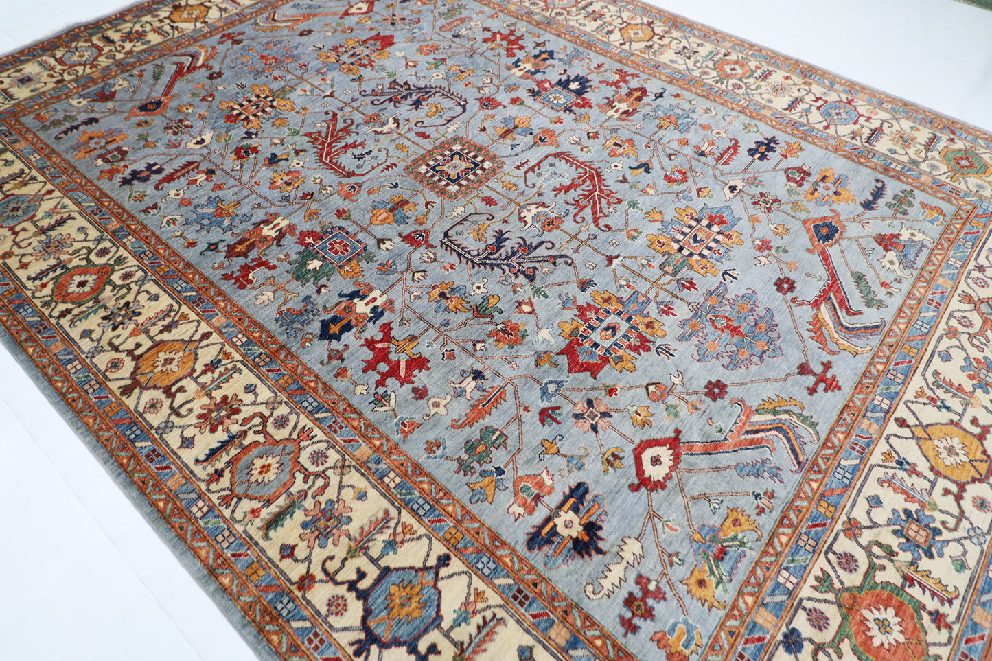 272 x 366 cm | Oriental Afghan Tribal Hand Knotted Veg Dye Wool carpet