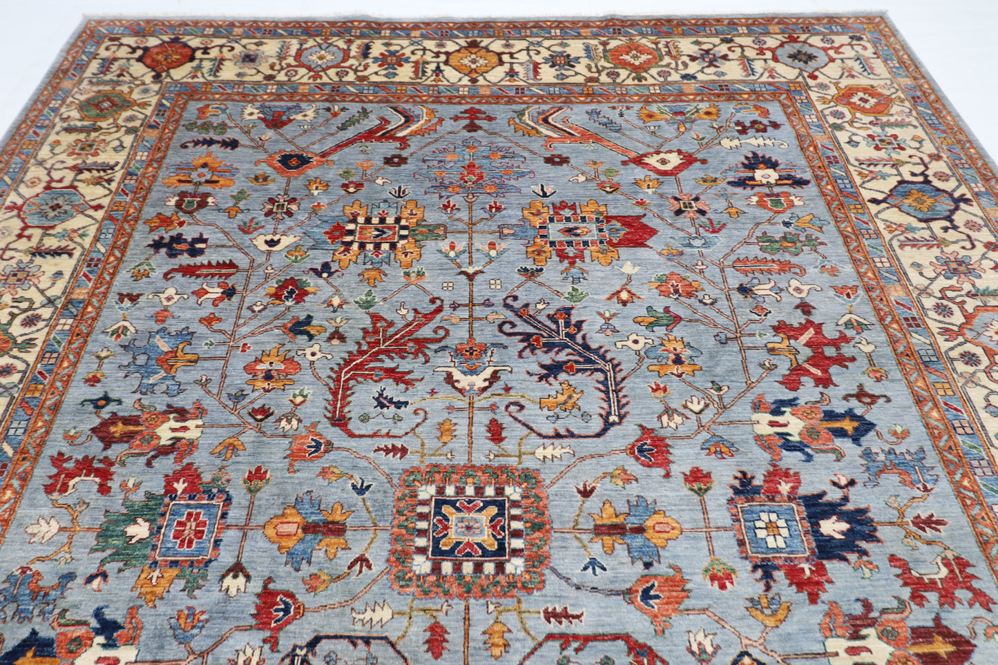 272 x 366 cm | Oriental Afghan Tribal Hand Knotted Veg Dye Wool carpet