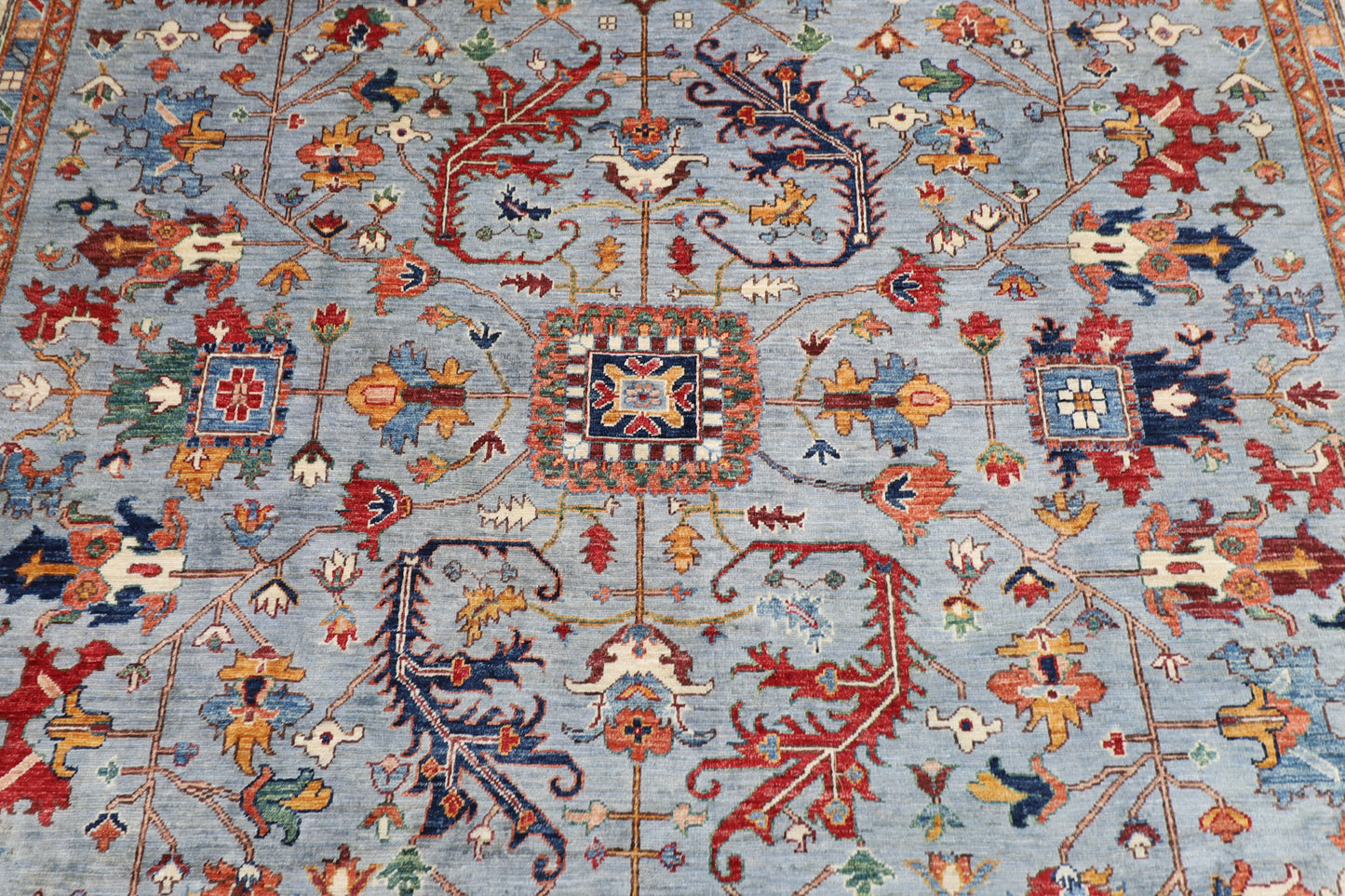 272 x 366 cm | Oriental Afghan Tribal Hand Knotted Veg Dye Wool carpet