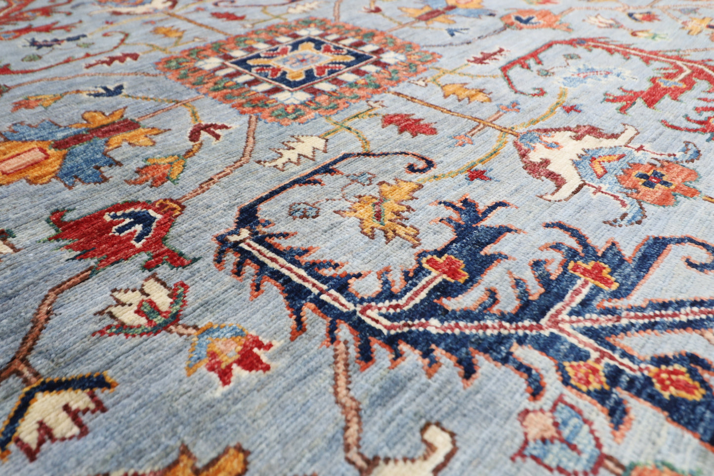 272 x 366 cm | Oriental Afghan Tribal Hand Knotted Veg Dye Wool carpet