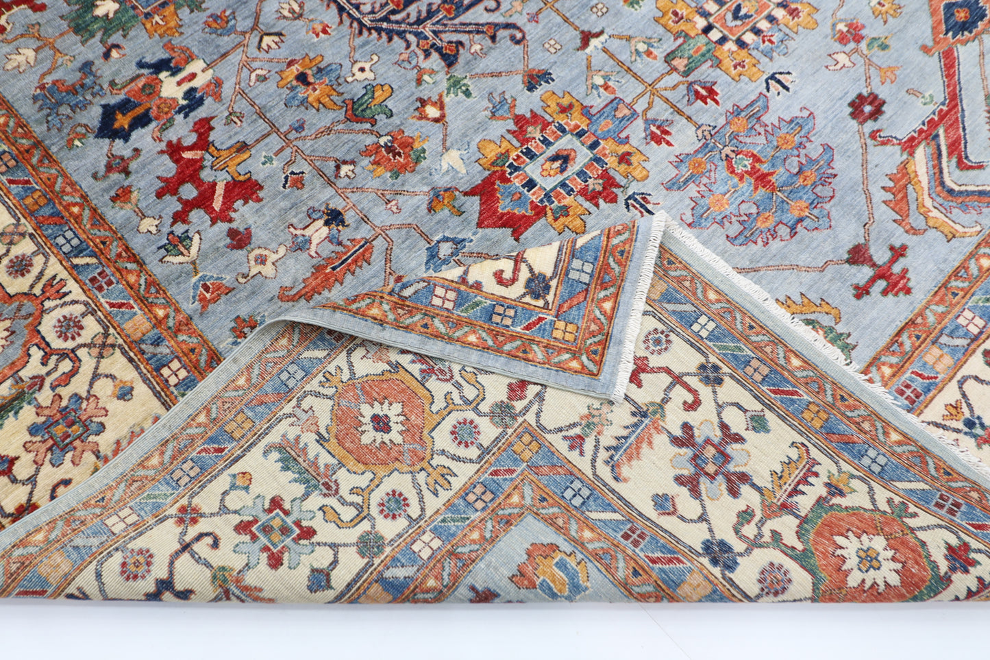 272 x 366 cm | Oriental Afghan Tribal Hand Knotted Veg Dye Wool carpet