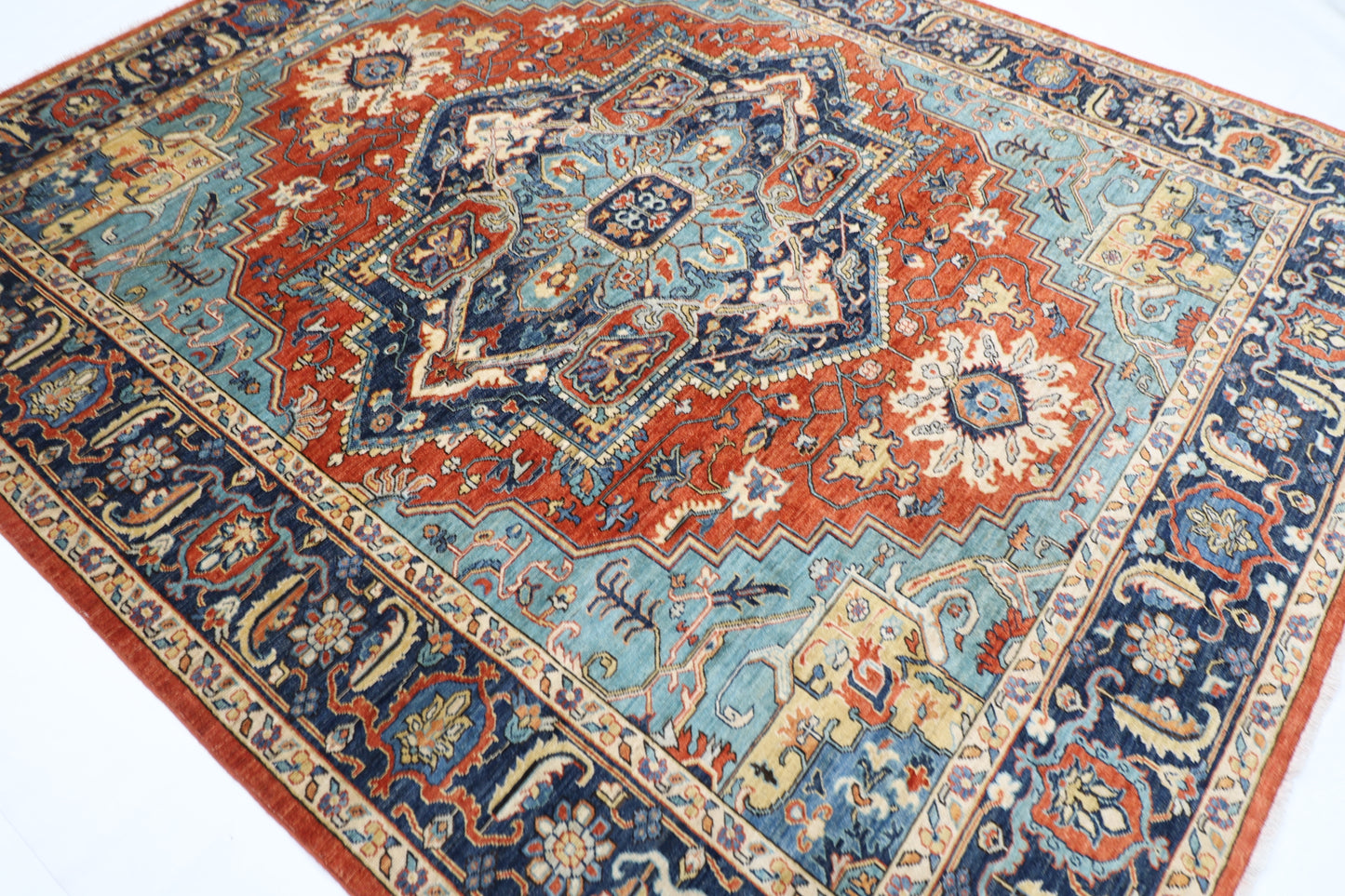 250 x 294 cm | Serapi Afghan Tribal Hand Knotted Veg Dye Wool carpet