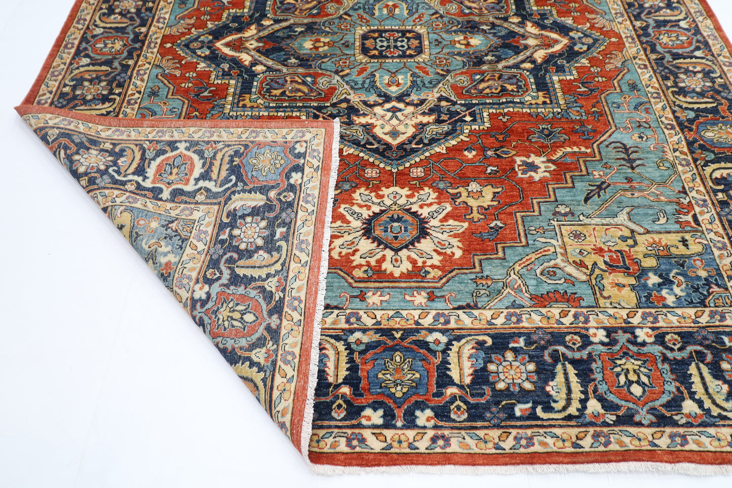 250 x 294 cm | Serapi Afghan Tribal Hand Knotted Veg Dye Wool carpet
