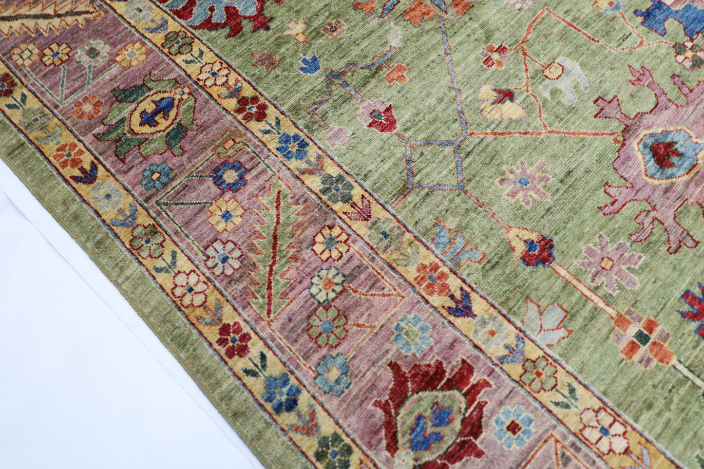 281 x 355 cm | Oushak Afghan Tribal Hand Knotted Veg Dye Wool carpet