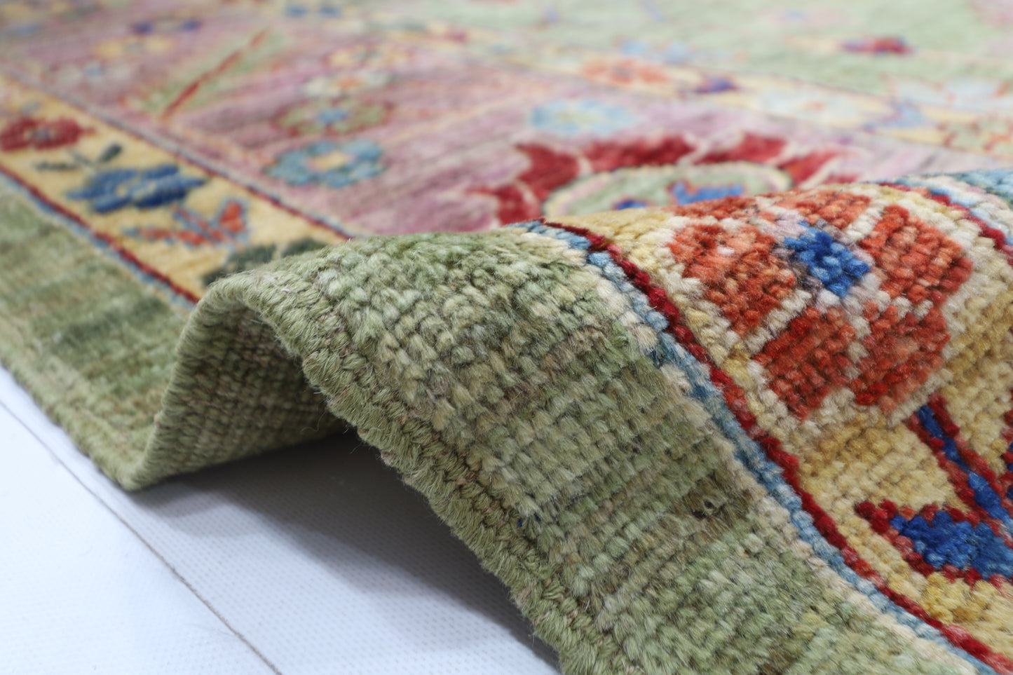 281 x 355 cm | Oushak Afghan Tribal Hand Knotted Veg Dye Wool carpet