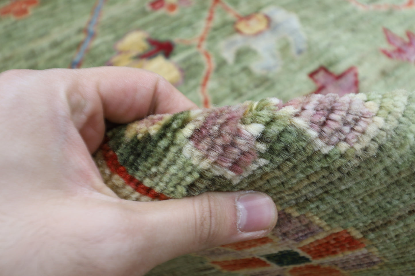 281 x 355 cm | Oushak Afghan Tribal Hand Knotted Veg Dye Wool carpet