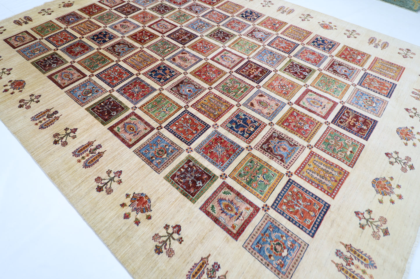 302 x 398 cm | Four Season Afghan Tribal Hand Knotted Veg Dye Wool carpet