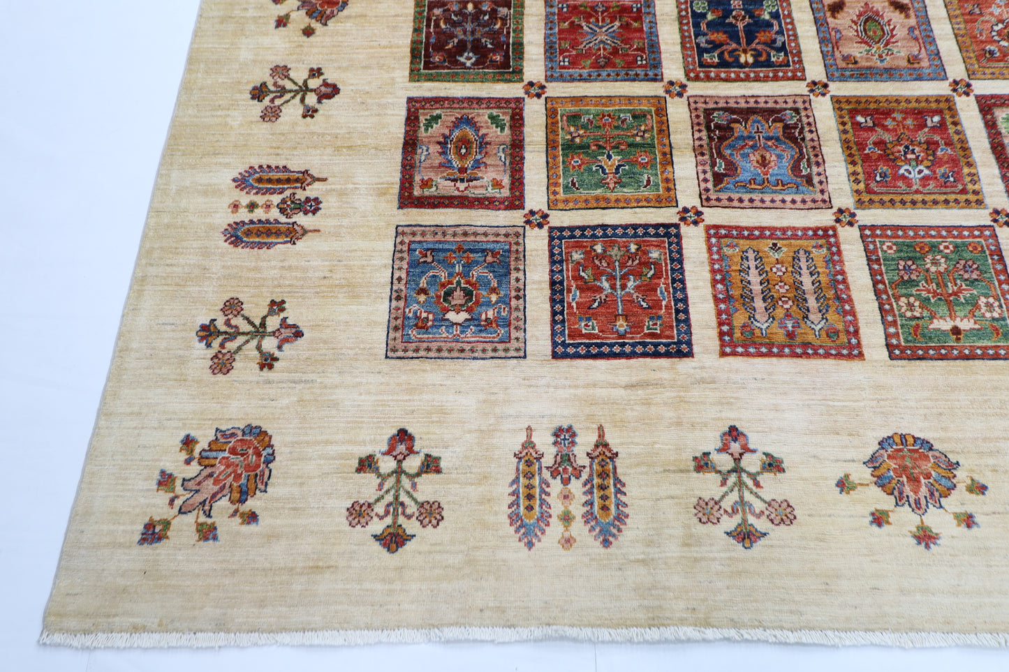 302 x 398 cm | Four Season Afghan Tribal Hand Knotted Veg Dye Wool carpet