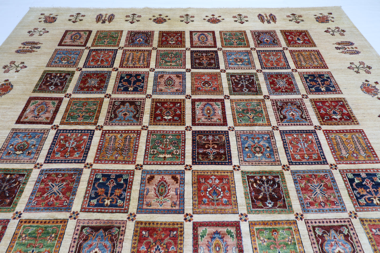 302 x 398 cm | Four Season Afghan Tribal Hand Knotted Veg Dye Wool carpet