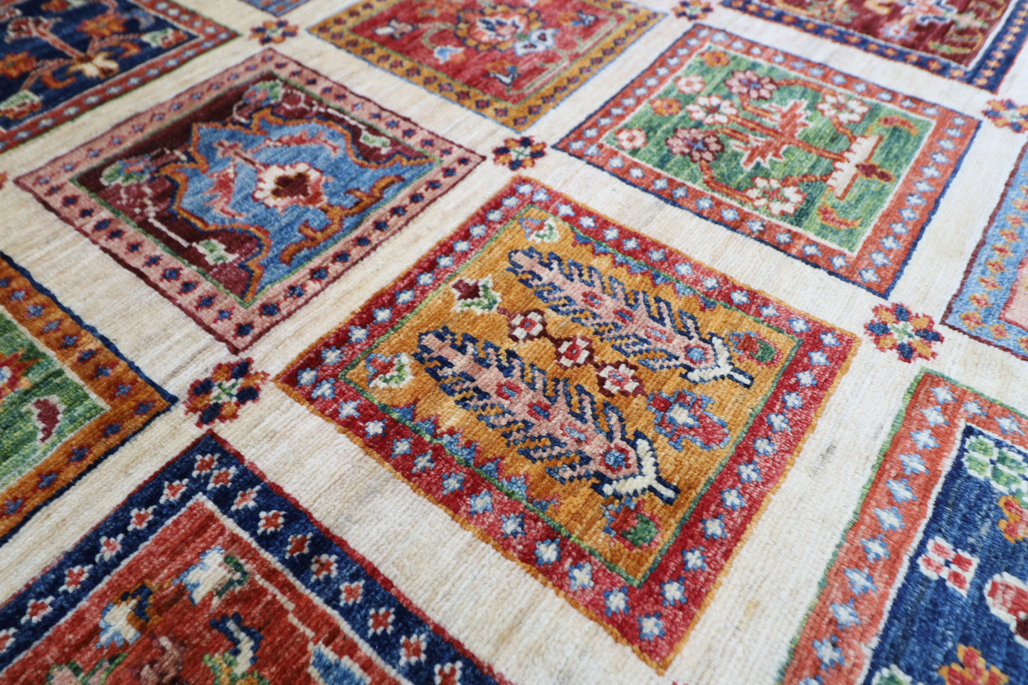 302 x 398 cm | Four Season Afghan Tribal Hand Knotted Veg Dye Wool carpet