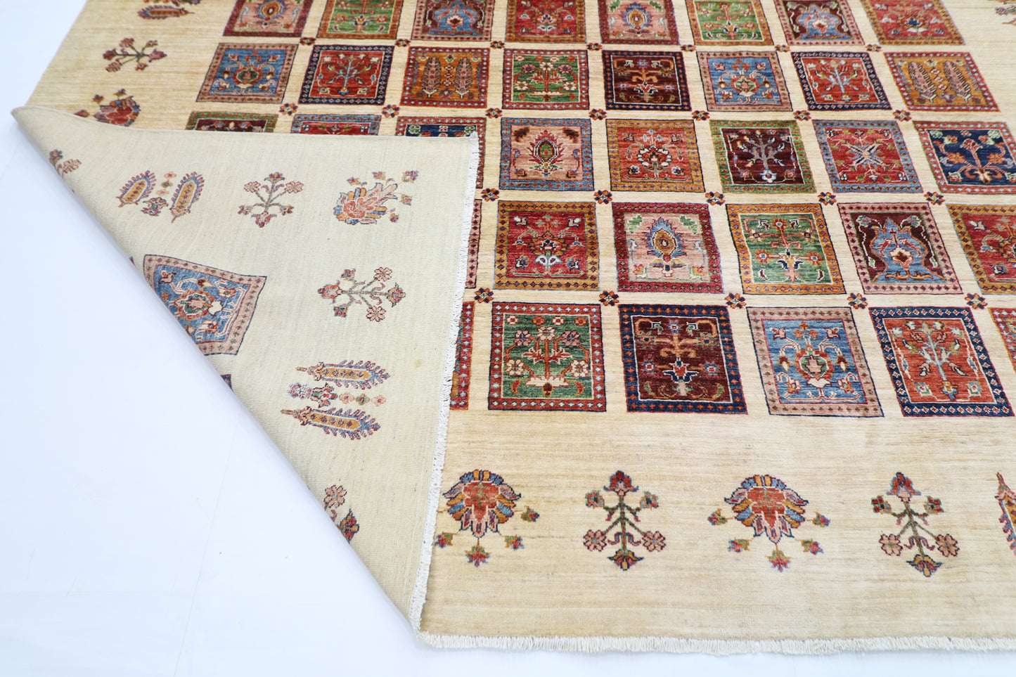 302 x 398 cm | Four Season Afghan Tribal Hand Knotted Veg Dye Wool carpet