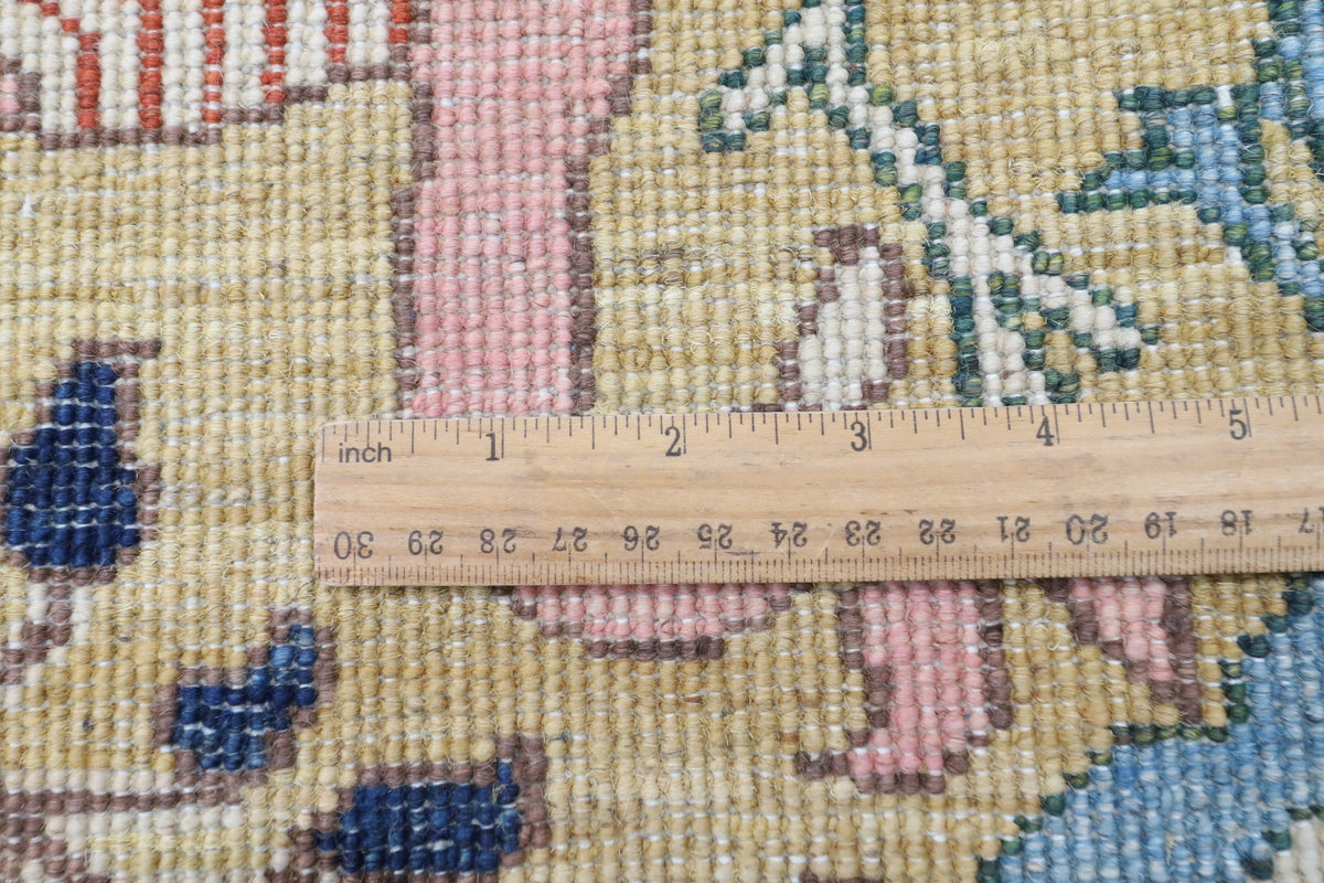 272 x 355 cm | Birds Yellow Design Hand Knotted veg Dye Wool Afghan Carpet
