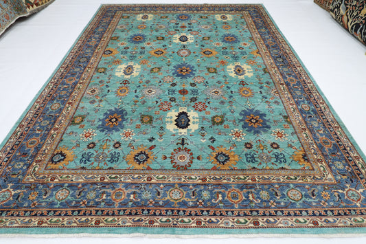 251 x 360 cm | Bidjar Turquoise Afghan Tribal Hand Knotted Veg Dye Wool carpet