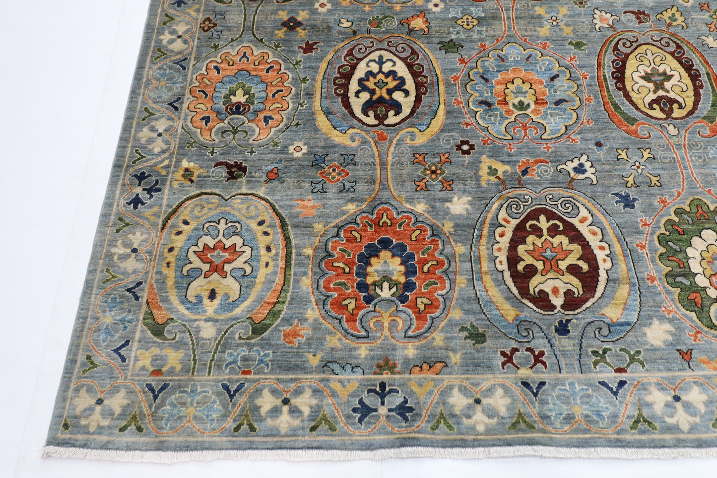 305 x 417 cm | Suzani Afghan Tribal Hand Knotted Veg Dye Wool carpet