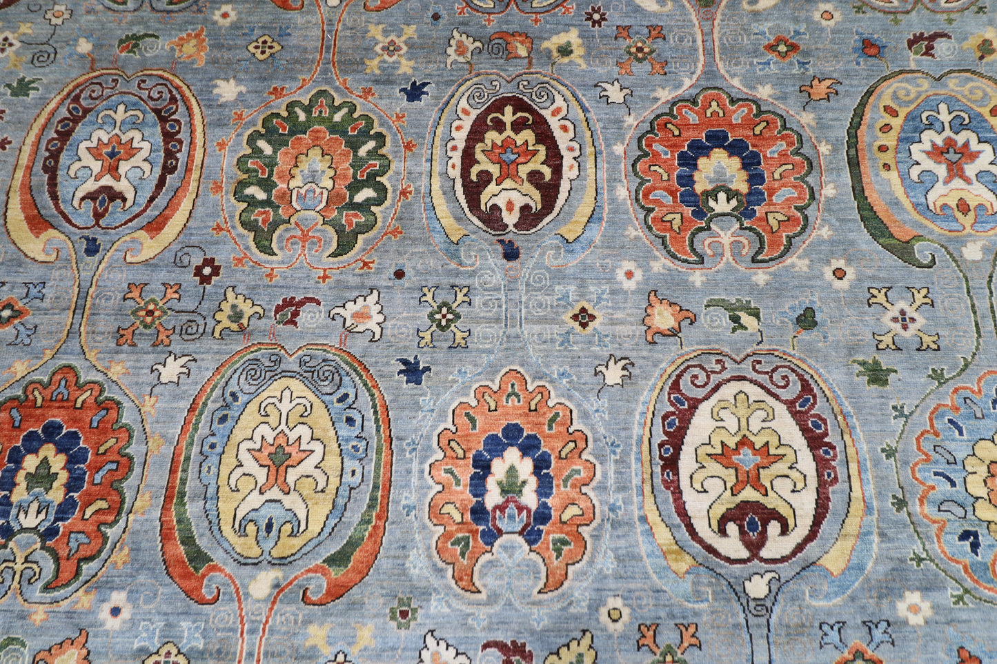 305 x 417 cm | Suzani Afghan Tribal Hand Knotted Veg Dye Wool carpet